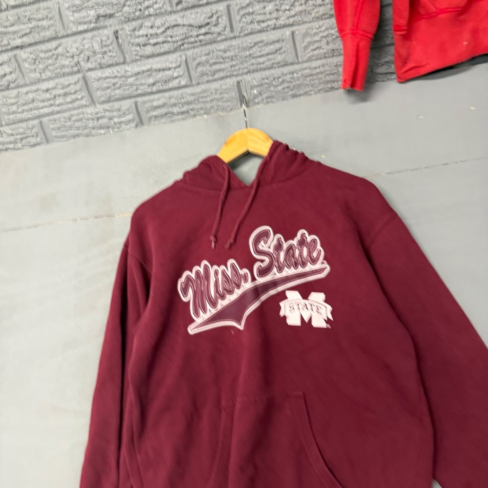 NCAA Mississippi State Bulldogs Hoodie Maroon Pullover Sweatshirt Mens‎ Medium